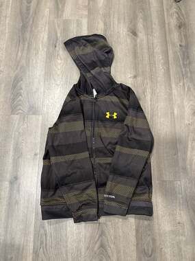 Under Armour Storm Boys Full Zip Fleece Hoodie Black and Yellow
